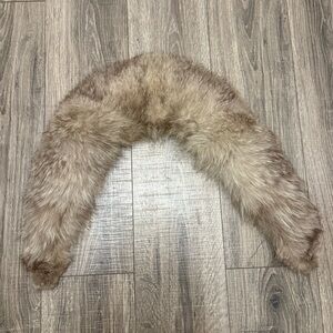 Vintage Fox Fur Collar Scarf Light Brown Beige